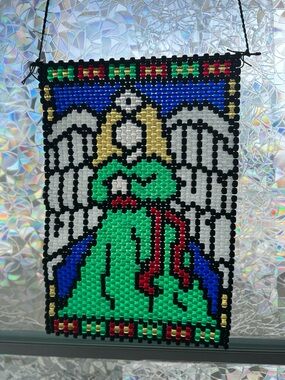 Handmade Christmas Angel Beaded Wall Hanging